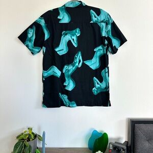 HUF abstract printed resort button down shirt